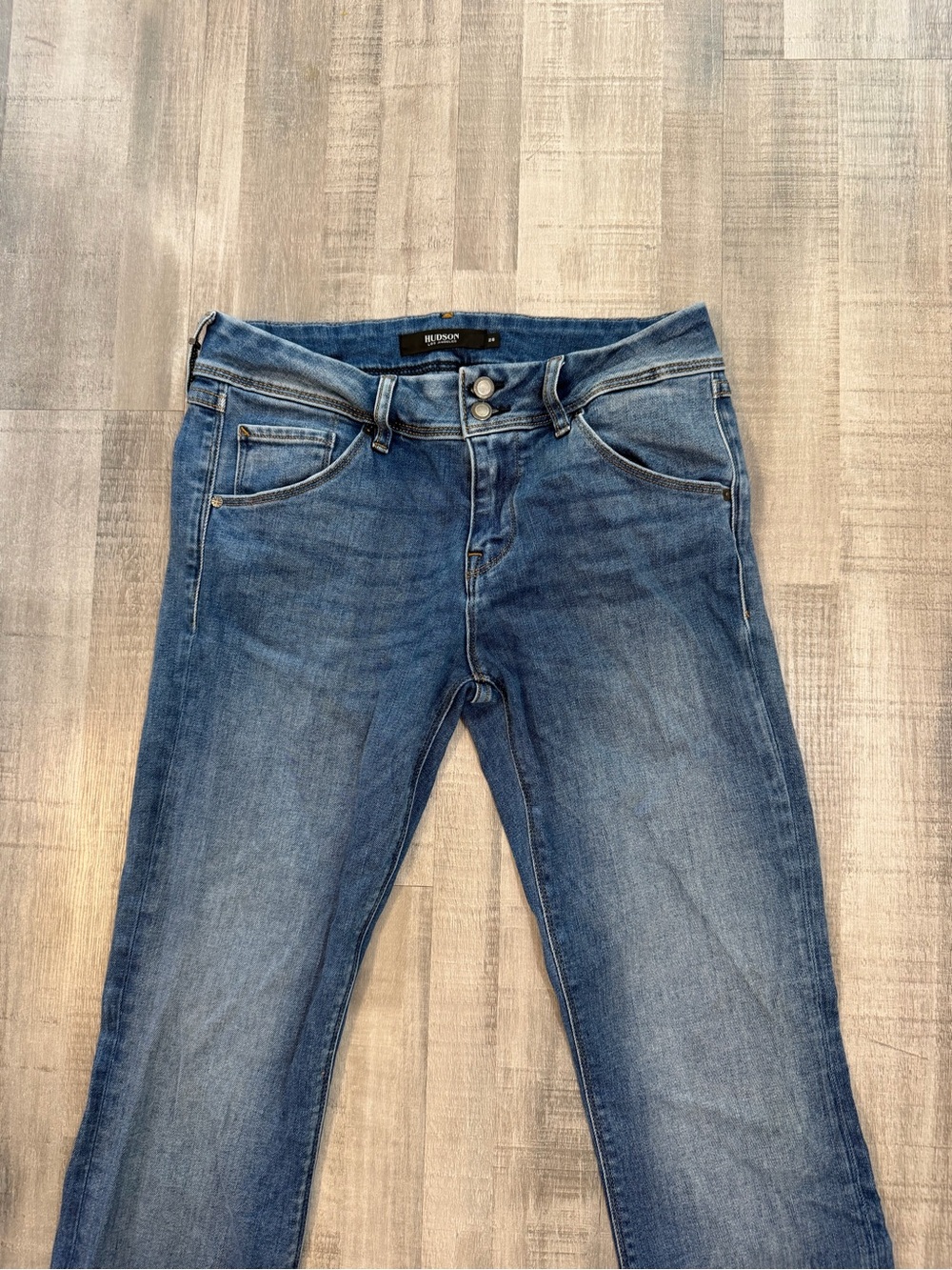 Hudson Beth Baby Boot Jeans Womens 28 Blue Bootcut Flap Pocket Double Button
